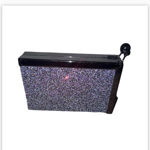 Zara purple shimmer clutch